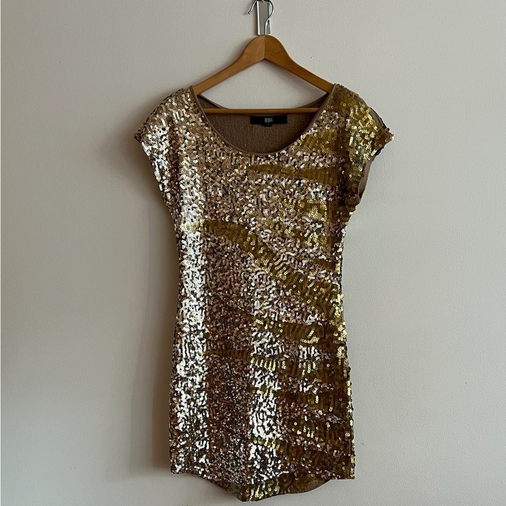 Gold Sequin Mini Dress